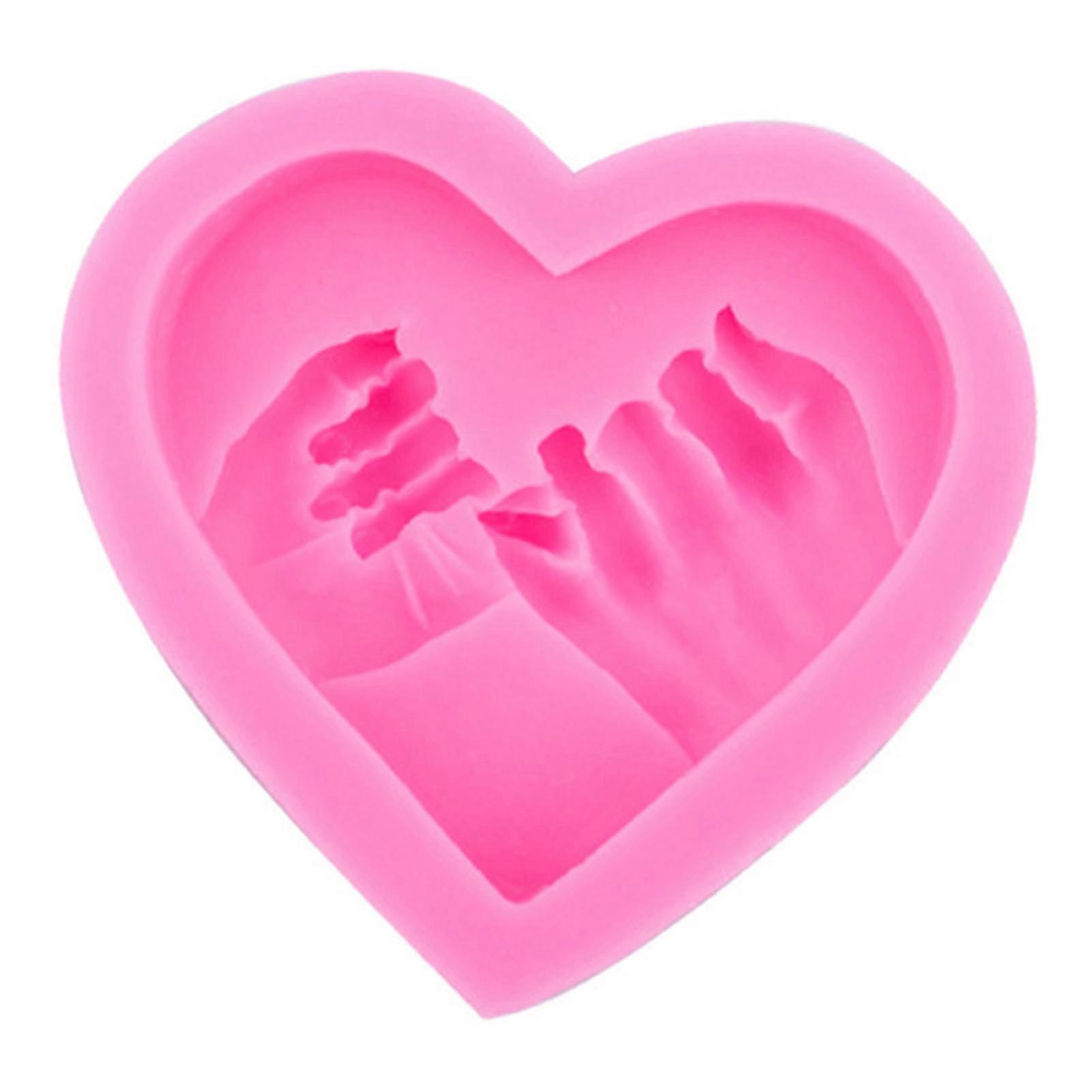 Heart Mold Easy to Clean Easily Demoulding Heat-resistant Non-stick Silicone Love Finger Hook Shape Handmade Soap Mold Pastry Tool Kaesi