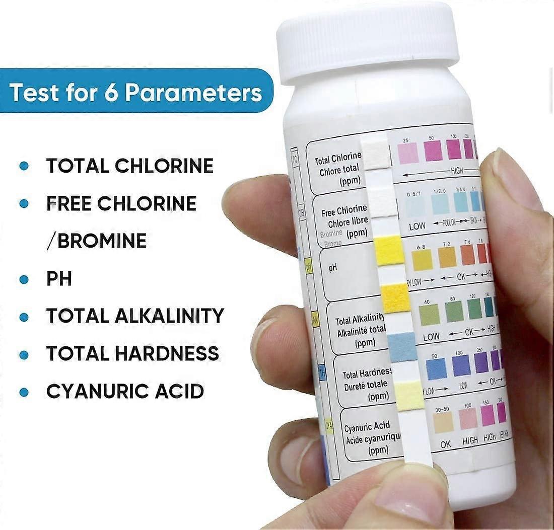 6 In 1 Swimming Pool Test Paper Ph Test Paper Water Quality Test Paper Residual Chlorine Water Quality Ph Residual Chlorine