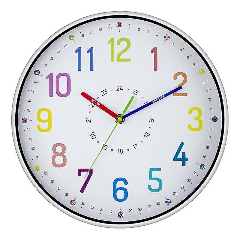 Colorful children's clock cartoon wall clock mute