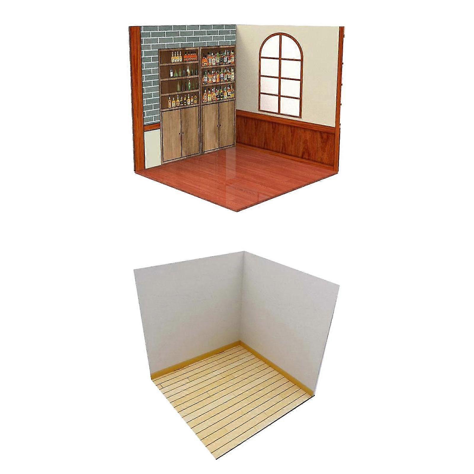 2pcs 1:12 Backdrop Scene Model Collection Layout Home Decor Pub Modern