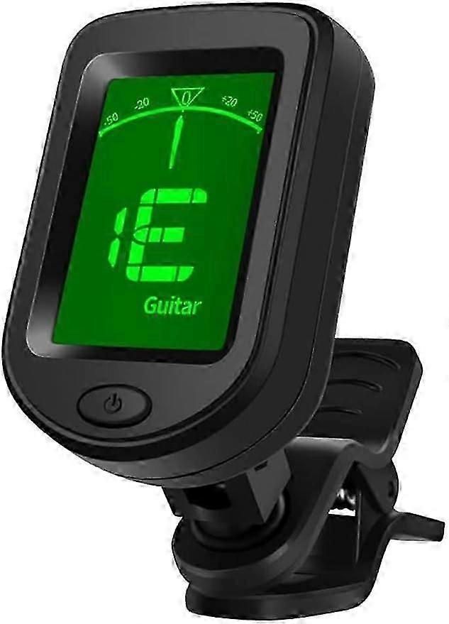 Guitar Tuner Clip-On, 360 Degree Rotating Musical Instrument Accessory, Digital Electronic Tuner with LCD Display Metronome for Electric Guitar, Acous