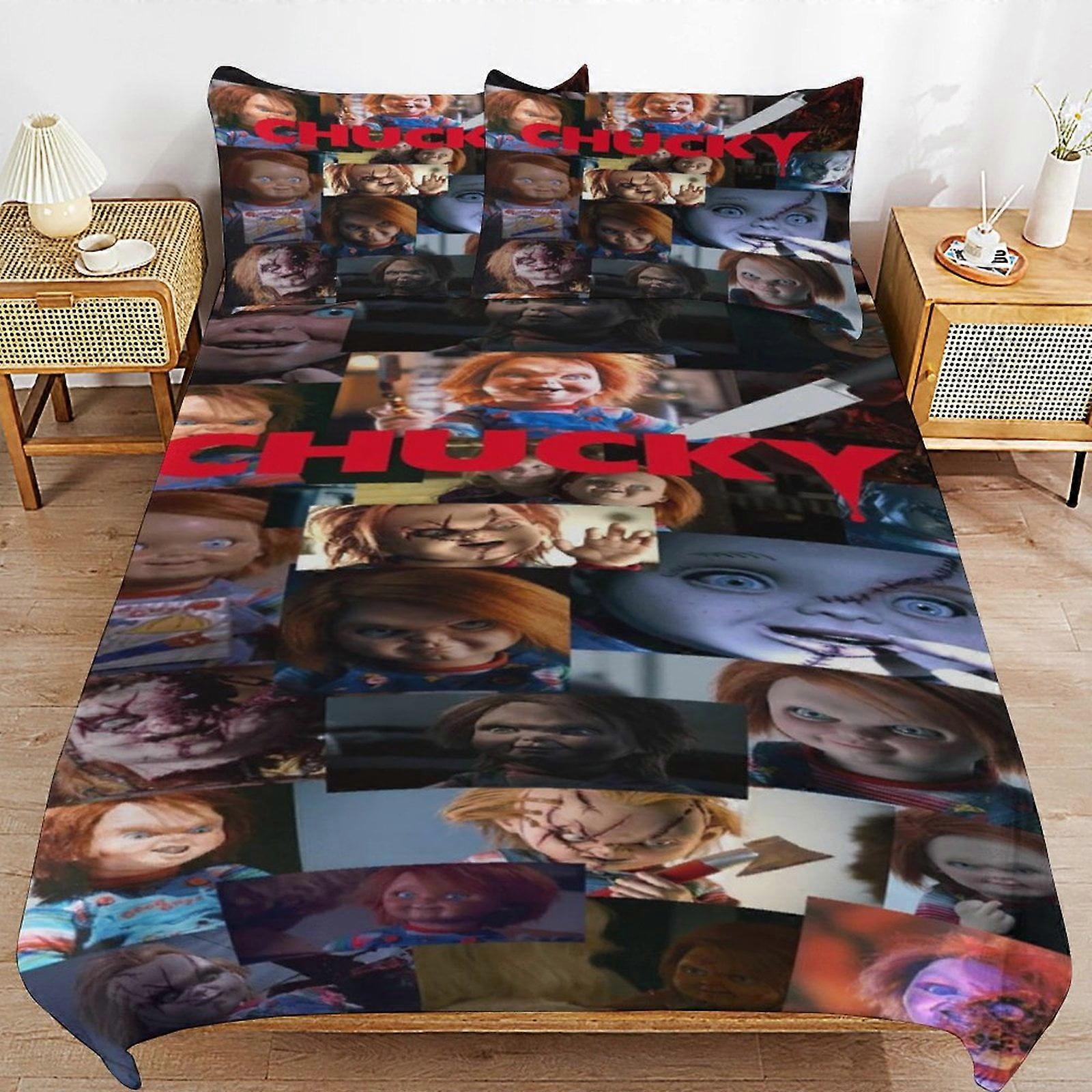 Bedding set WM242 Bride of Chucky Bedding Set Duvet Cover Comfortable and Lightweight Cartoon Bedding 3 Piece (Multiple sizes to choose from) SW242
