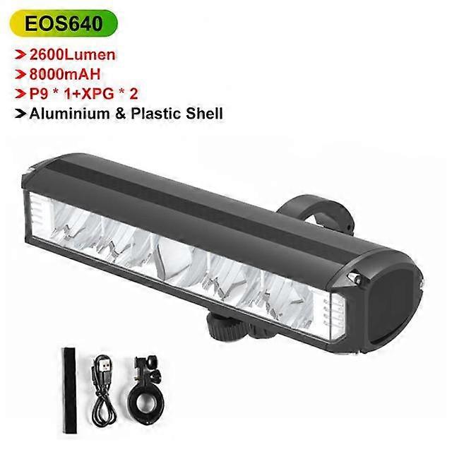 8000mAh 5 LED Bicycle Light Front Waterproof LED Flashlight Bicycle Light Rechargeable Headlight Cycling Lamp Bicycle Accessory
