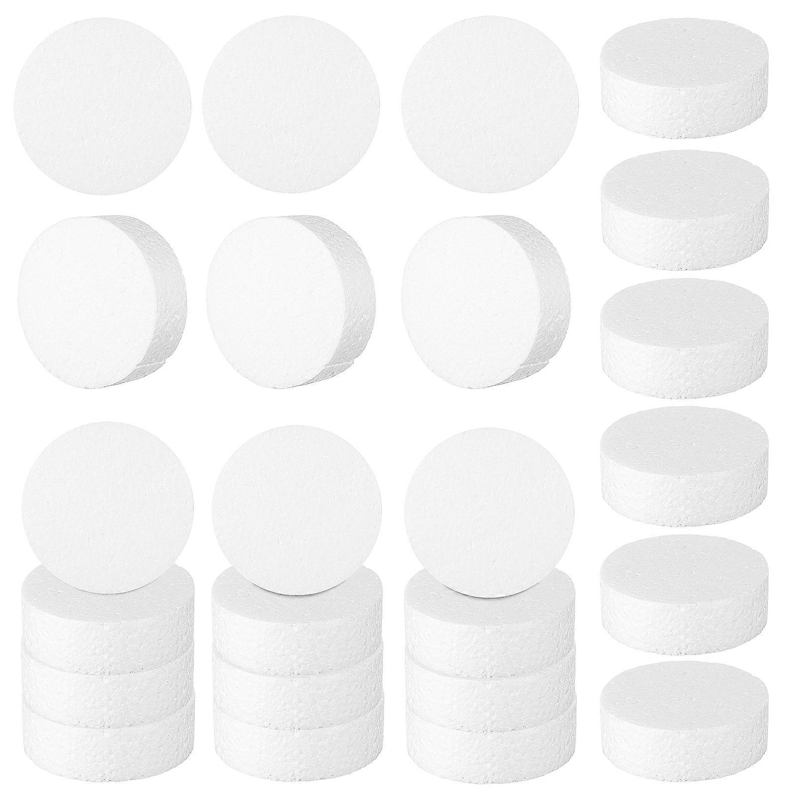 24 Pcs Foam Circles Round Foam Cylinder Foam Circles For Crafts Foam Cake Rounds Foam Discs For Cakes Decorations Modeling