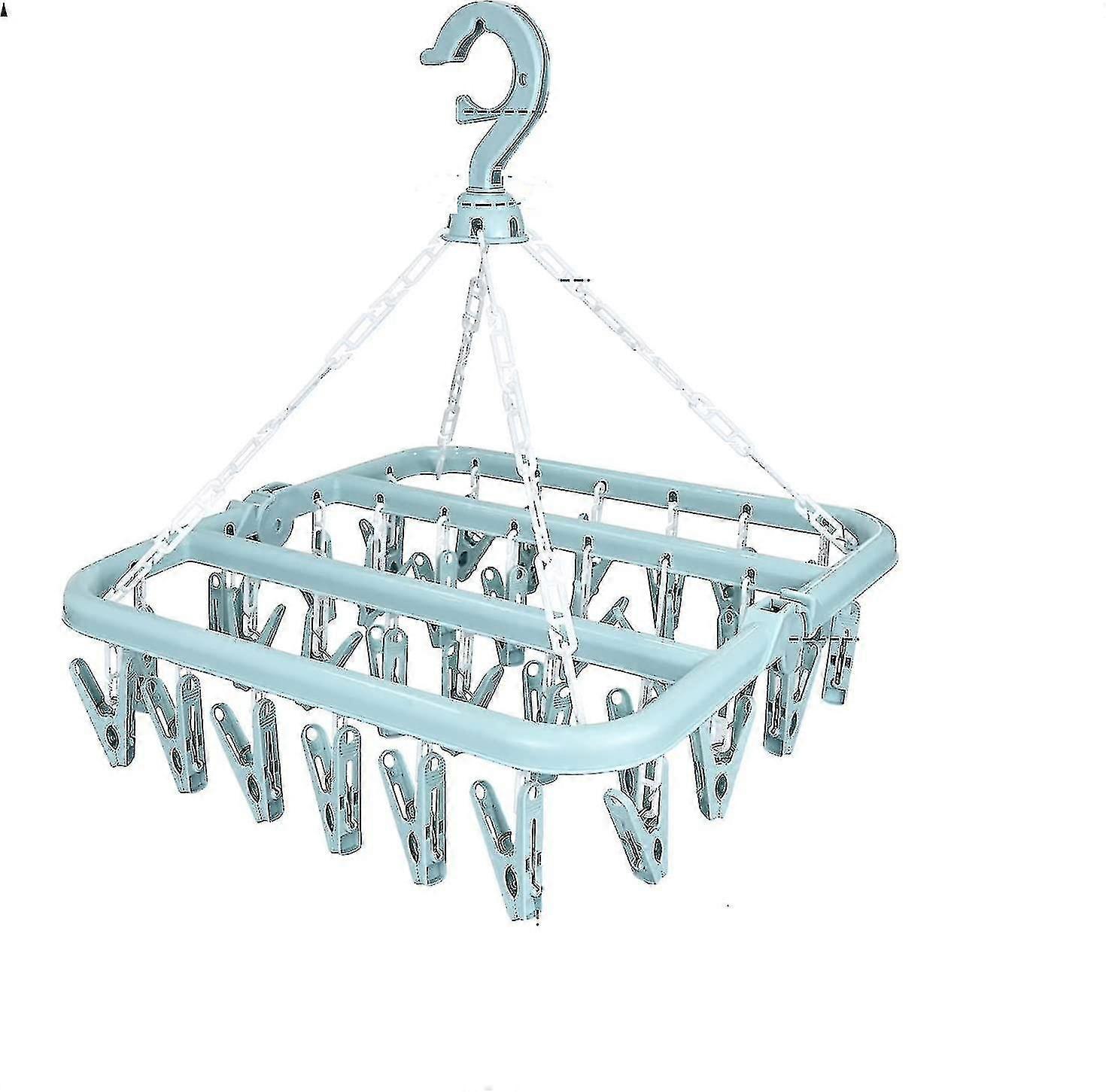Clothespin Rack Foldable Laundry Drying Drip Hanger