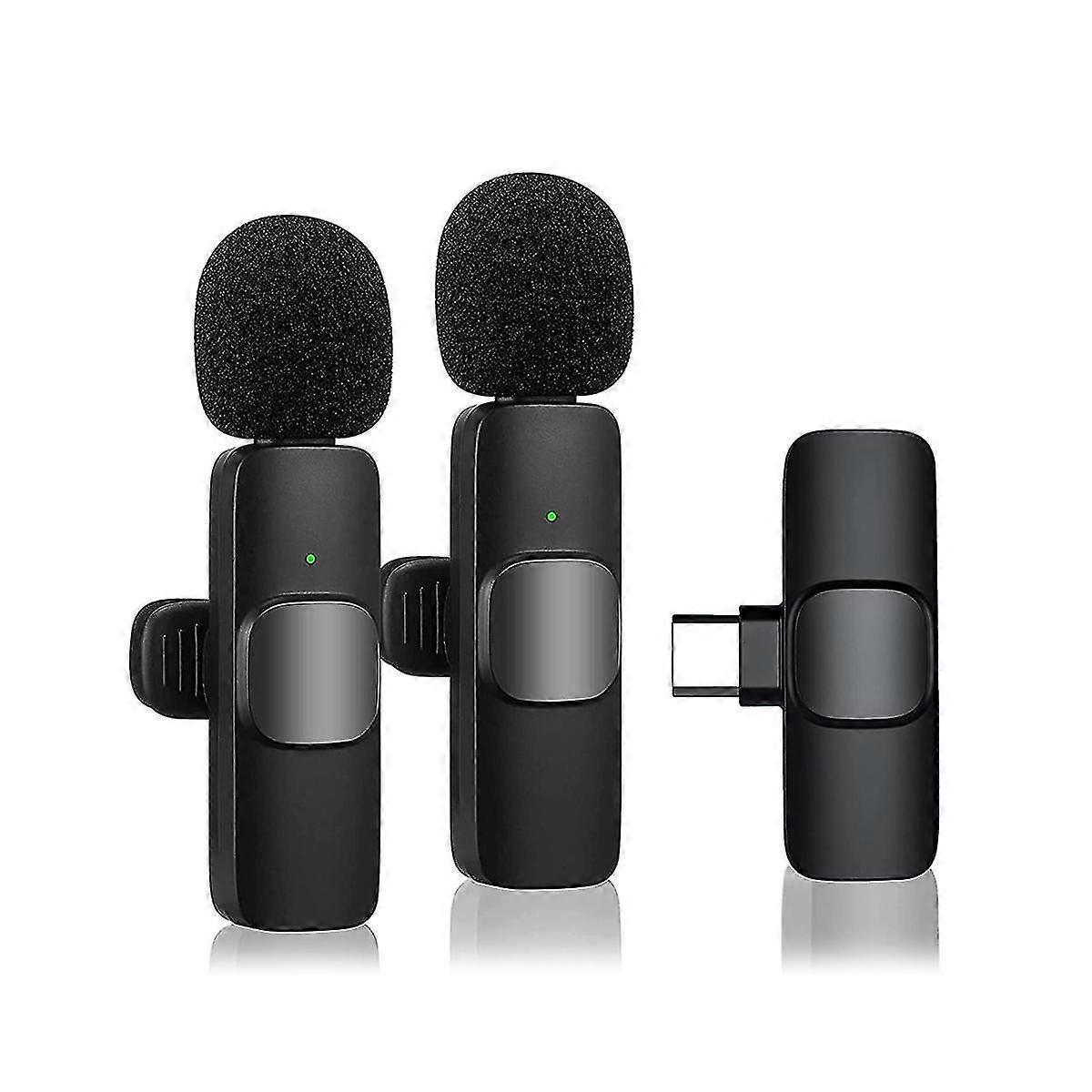 Trådløs Lavalier-mikrofon til USB-c, Plug And Play Støjreduktion Sync Lapel Mic Live, vloggere