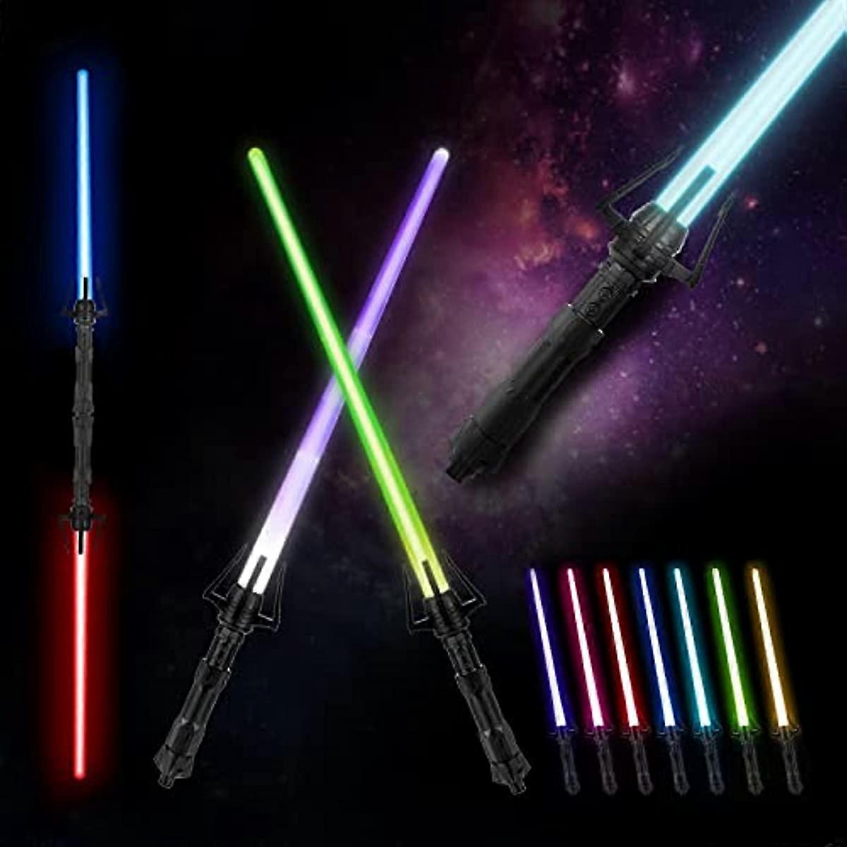 אור Sabers ילדים נשלף חרב אור 7 צבעים הוביל להאיר את Saber עם צליל 2-in-1 FX דו קרב צעצועי חרב אור לילדים מבוגרים ליל כל הקדושים Cos