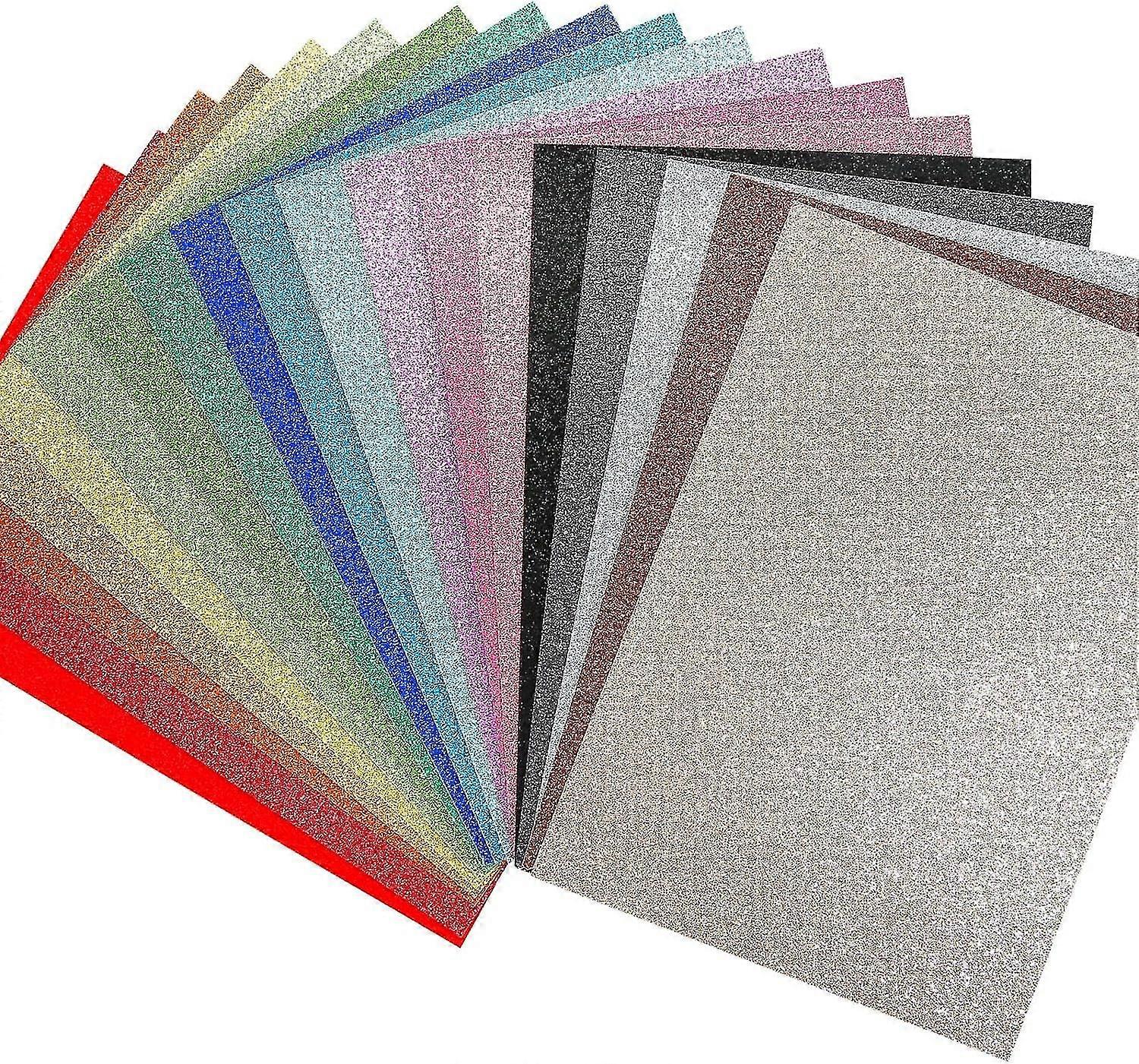 A4 Glitter Craft Paper, 10 Random Colors 20 Sheets Cardstock