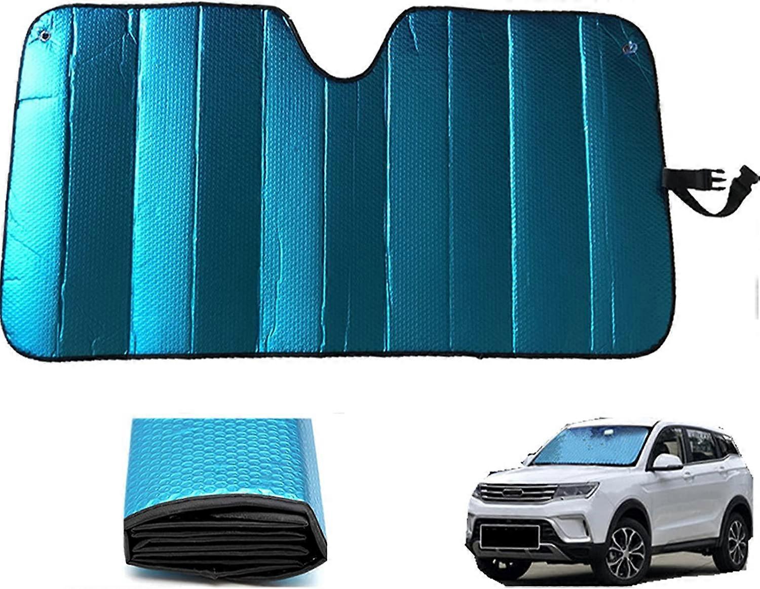 Car Windshield Sun Shade - Thicken 5 Layers Bubble Block Heat and Sun UV Rays, Front Windshield Shade Shade for Car - Keeps Your Vehicle Cool - 58 x 2