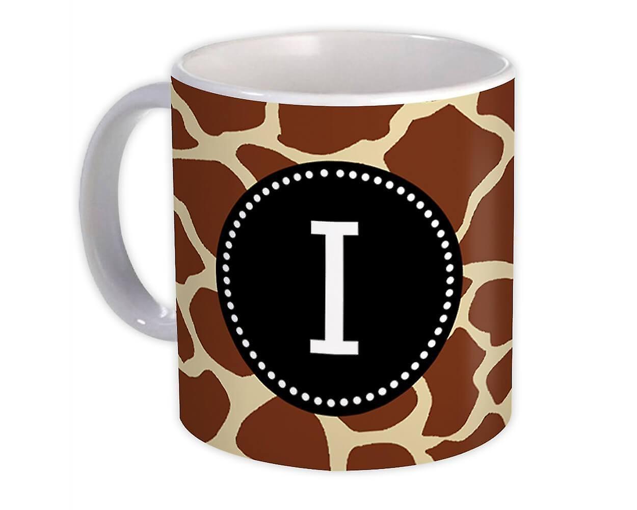Gift Mug: Monogram Letter I Giraffe