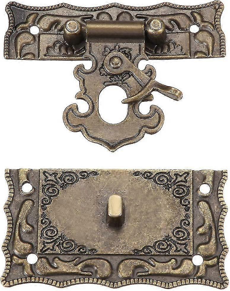 2 Sets Wooden Box Box Rectangle Lock Hasp Snap Lock 68 X 58mm Gift