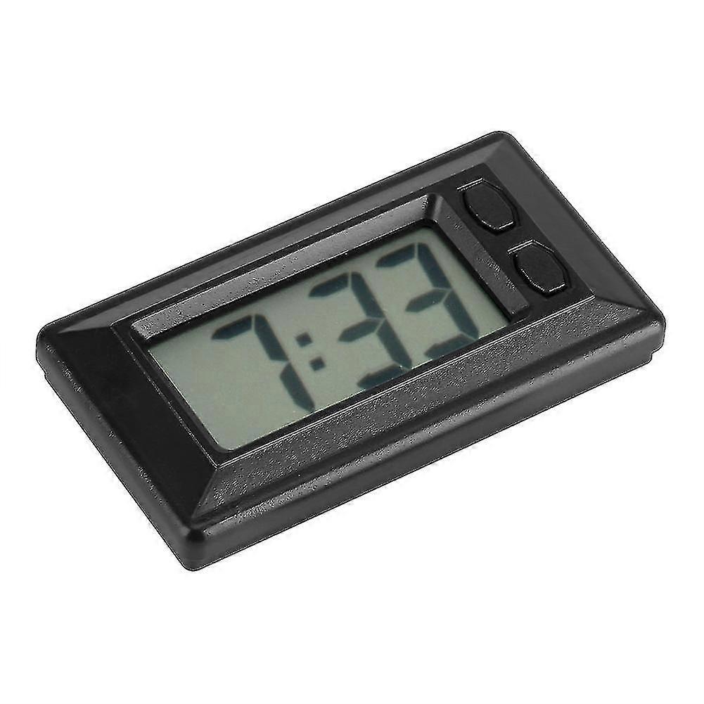 Black Ultra-thin Electronic Clock With Adhesive Pad,lcd Digital Clock With Date Time Calendar For Car Dashboard Home Desk 1pc