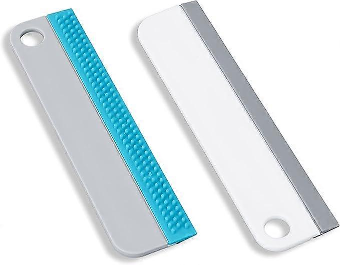 4 x Window Squeegee, Shower Squeegee, Silicone Squeegee for Mirrors, Windows and Surfaces in Kitchen, Bathroom, Car - Handy Squeegee for Foil, No Scra