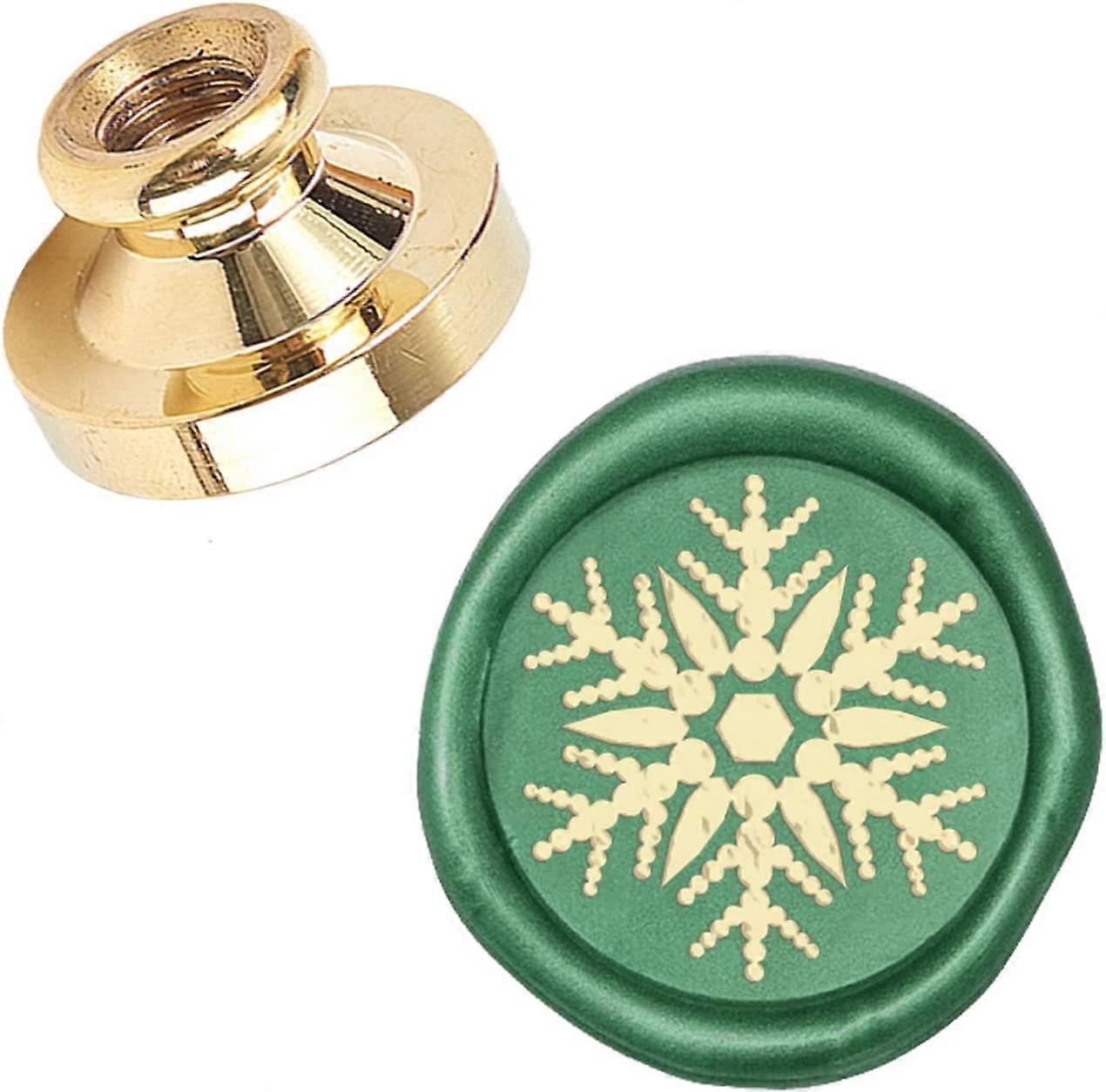 ワックスシールスタンプヘッド交換用スノーフレークリムーバブルシーリング真鍮スタンプヘッドOlnyクリエイティブギフト封筒招待状カードデコレーション用