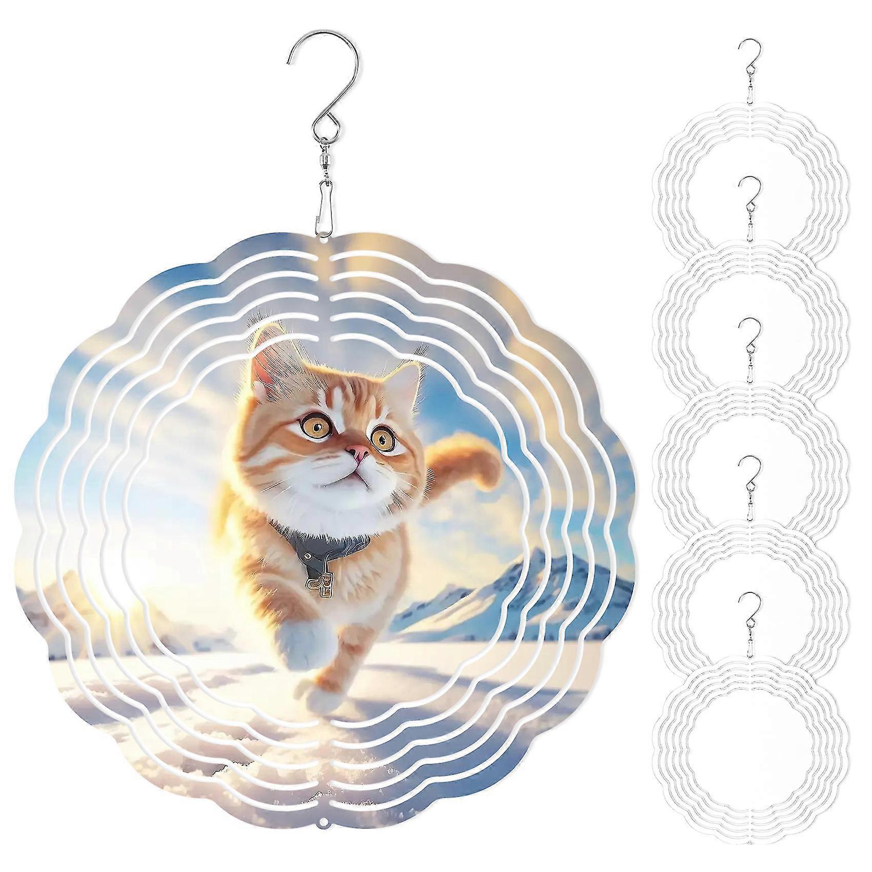 6pack 8 Inch Sublimation Wind Spinner Blanks 3d Wind Spinners Hanging Wind Spinners For Indoor Outdoor Garden Decoration