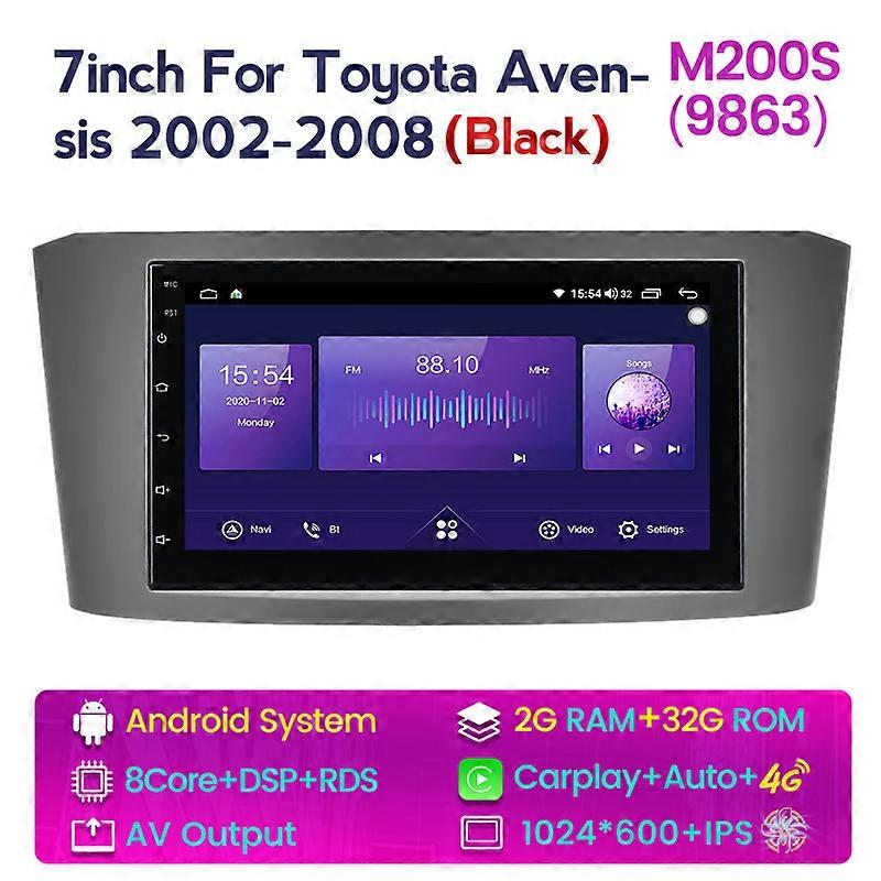 7 Auto Multimedia GPS Navigation Car Radio Android 11 Pour Toyota Avensis 2002-2008 Built-in Carplay Auto DSP 8 + 128 2din Pas de DVD