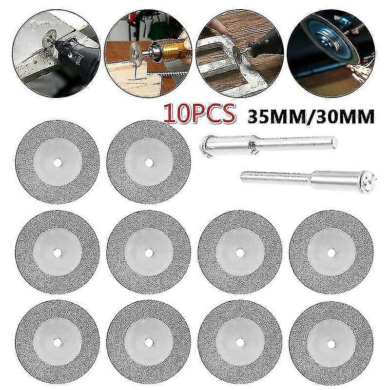 10 قطع الماس قطع القرص المنشار شفرات طحن عجلة لمجموعات Dremel الروتاري - 30mm