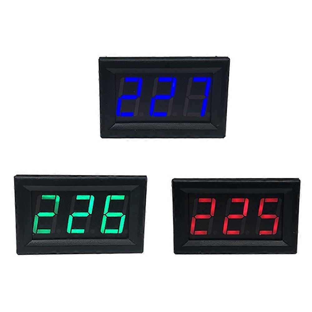 AC 70-500V 0.56" LED Digital Voltmeter Voltage Meter Volt Instrument Tool 2 Wires Red Green Blue Display 110V 220V DIY 0.56 Inch