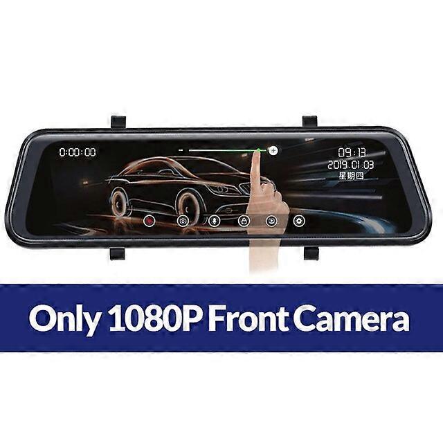 10 Inches 1080P Car DVR Touch Screen Stream Media Dual Lens Mirror Video Recorder Rearview Mirror G-sensor Night Vision Dash Cam