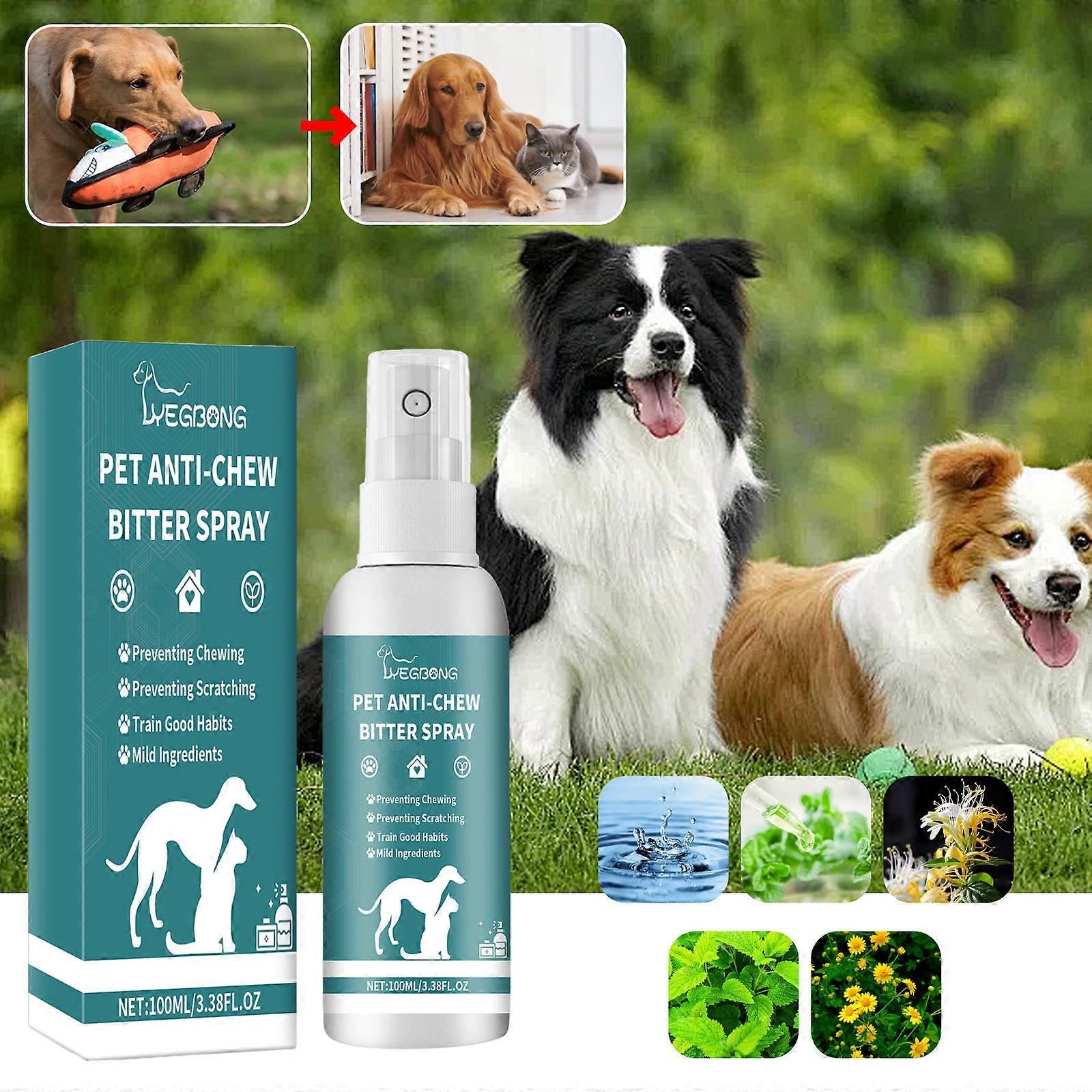 Bitter Spray for Dogs to Stop Chewing, No Chew Spray for Puppies and Cats, Pet Anti-chew Bitter Spray, Powerful Bitter Deterrent Stop Pets Chewing Fur