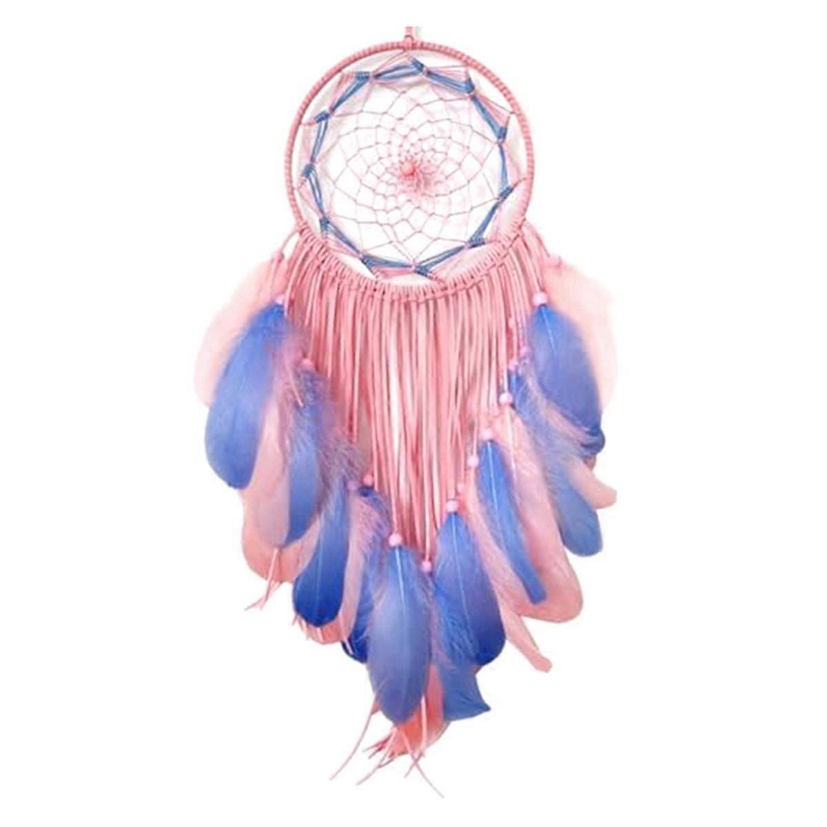 Dream Catcher Handmade Traditional Colorful Feather Dreamcatcher Hanging Home Wall Decoration Craft Ornament for Decor-B