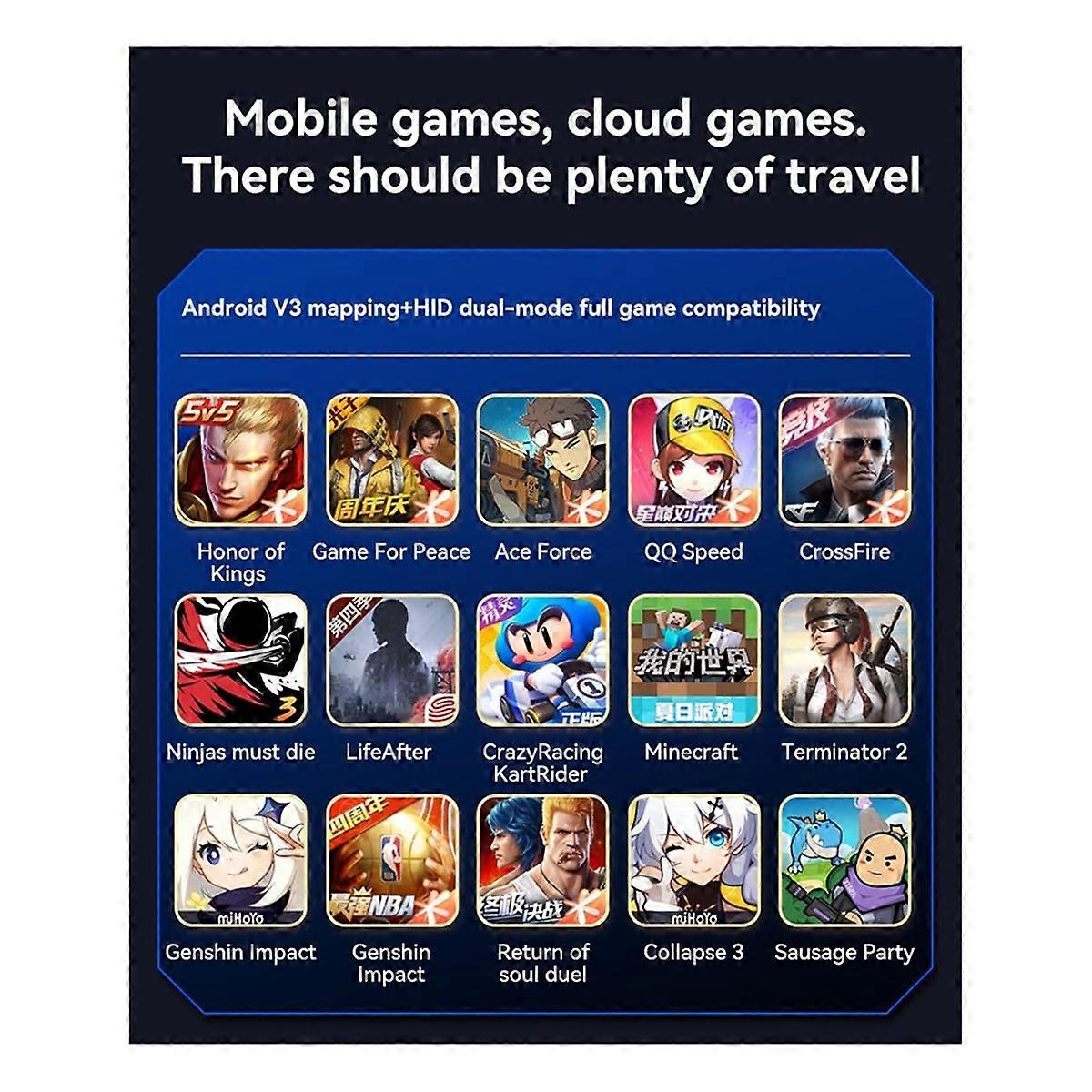 D8 PRO Stretch Gamepad för Dual Hall Somatic Macro Programming för Switch / Android IOS PC 400mAh Grip, A