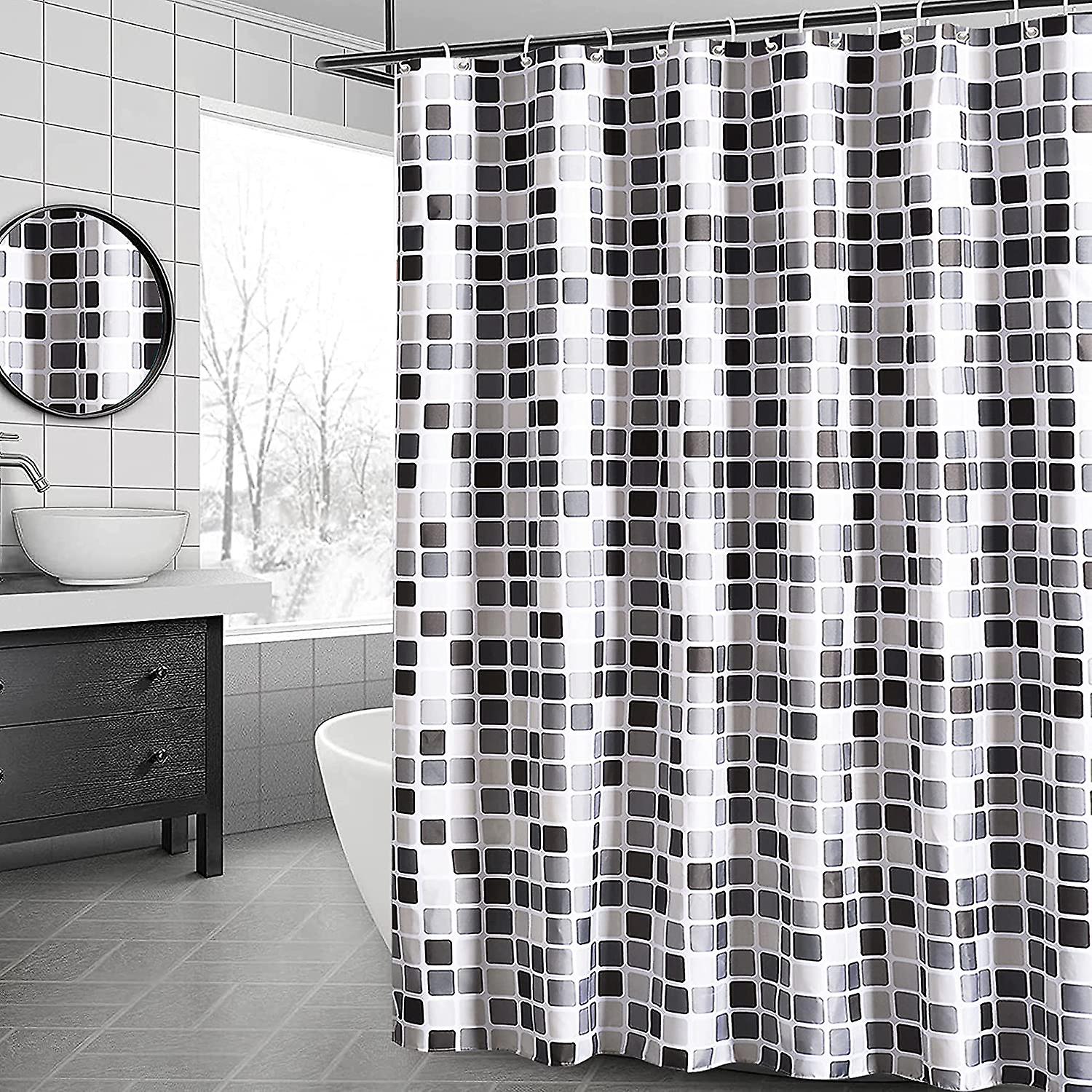 Machine Washable Antibacterial Polyester Fabric Shower Curtain