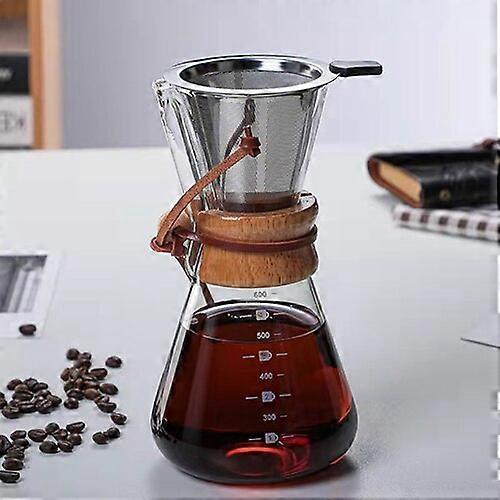Håndbrygget kaffe deling kande filter skærm glas kaffe filter kop kaffekande sæt dryp lille husholdnings glaskande kaffe krukke In-