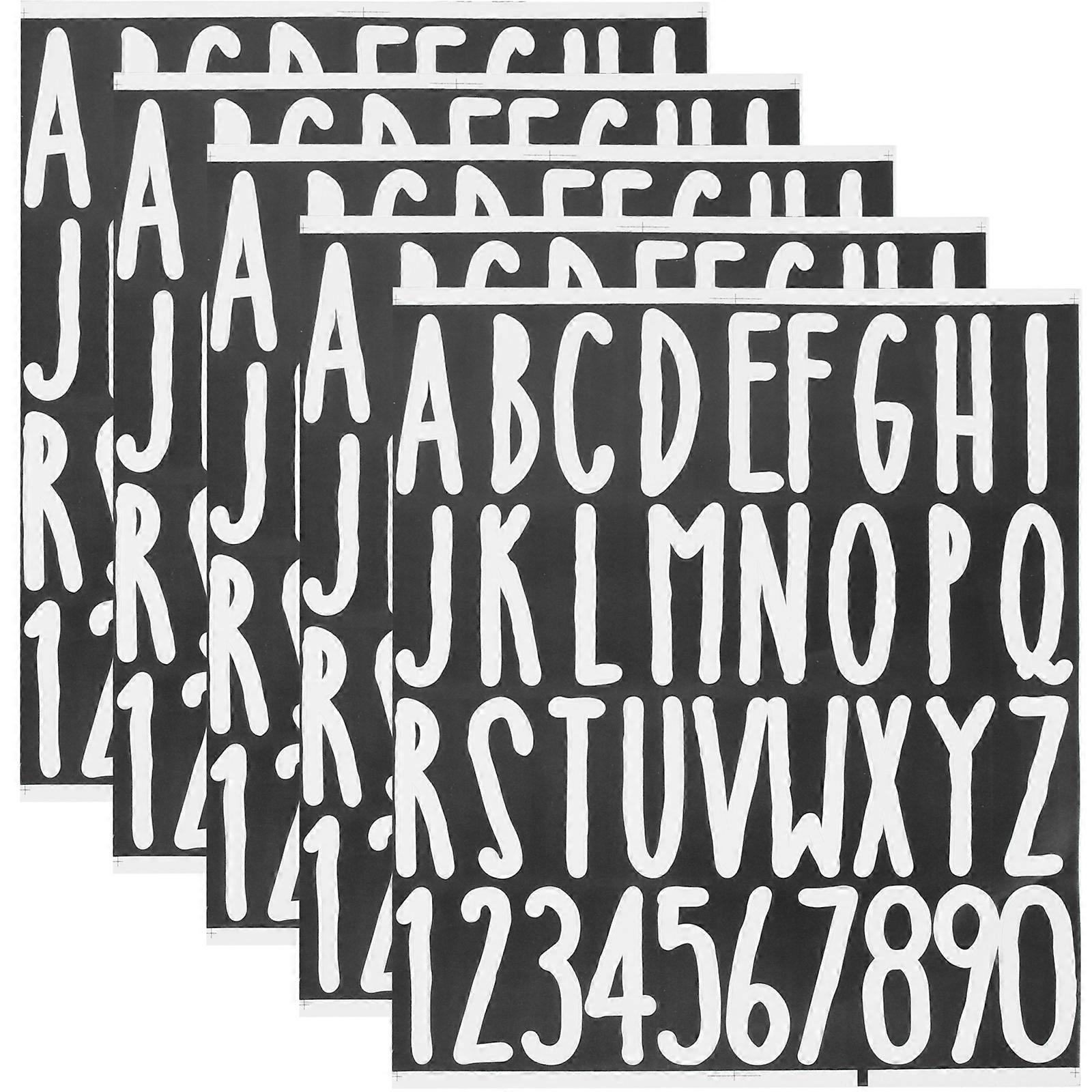 5 Sheets Mailbox Letters Stickers Adhesive Mailbox Numbers for Outside