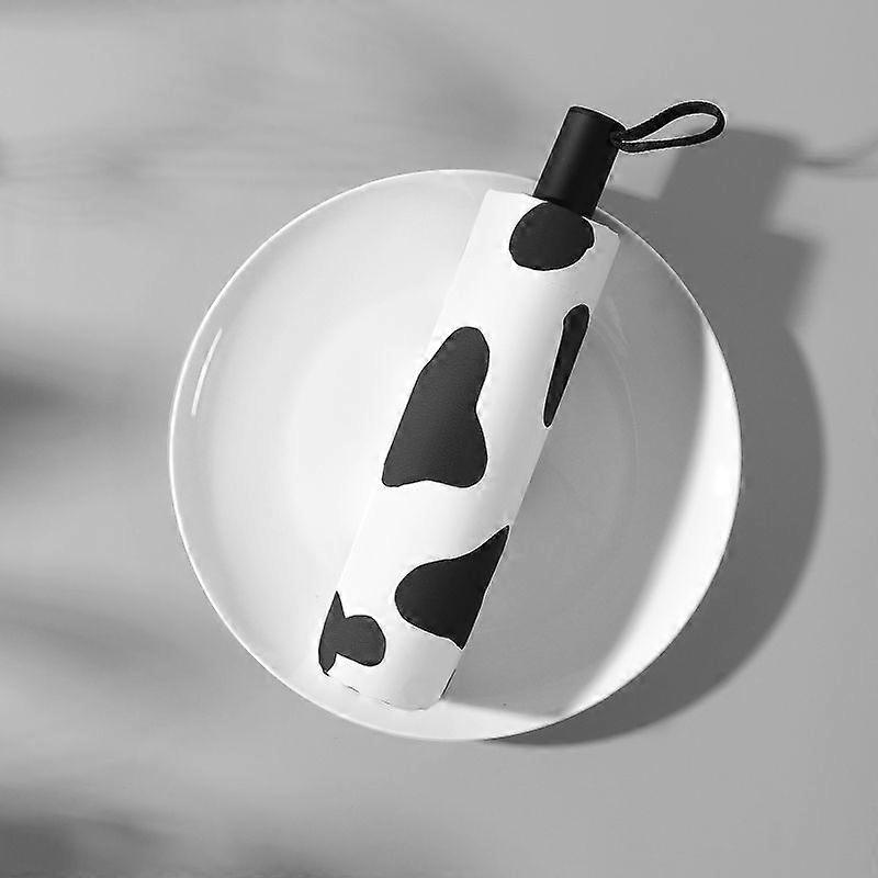 Cow pattern cute creative umbrella umbrella dual-use compact and portable three-fold manual umbrella