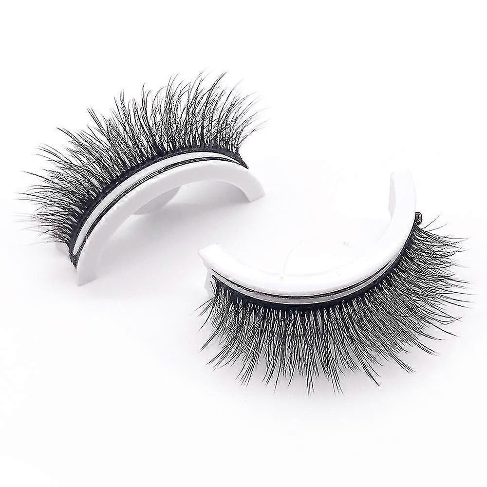 4 Pair Reusable Self-adhesive Artificial False Eyelashes Glue-freeThick