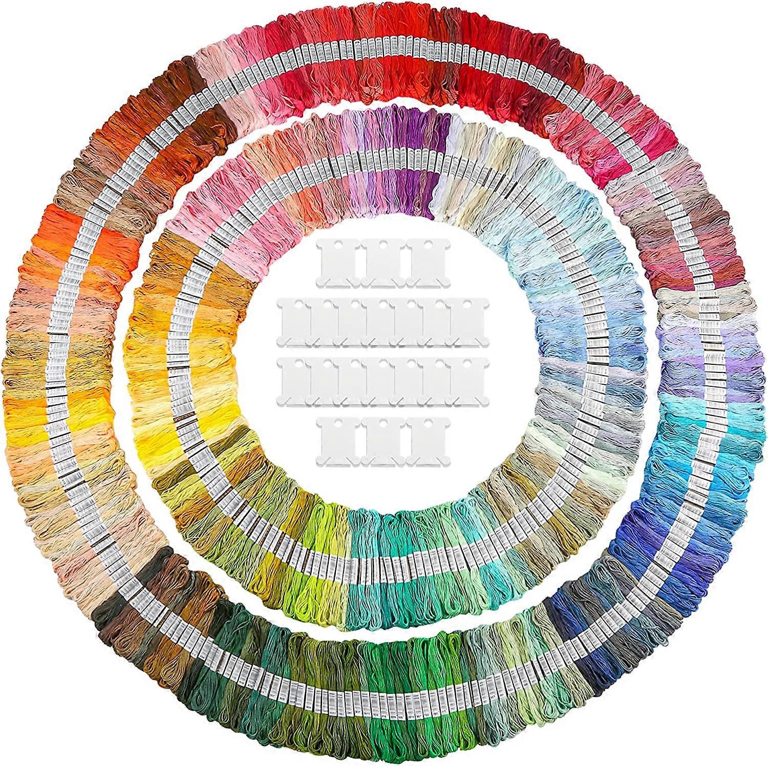 447 Color Embroidery Floss, Cross Stitch Threads with 20 Pieces Floss Bobbins for Friendship Bracelets Arts DIY Crafts