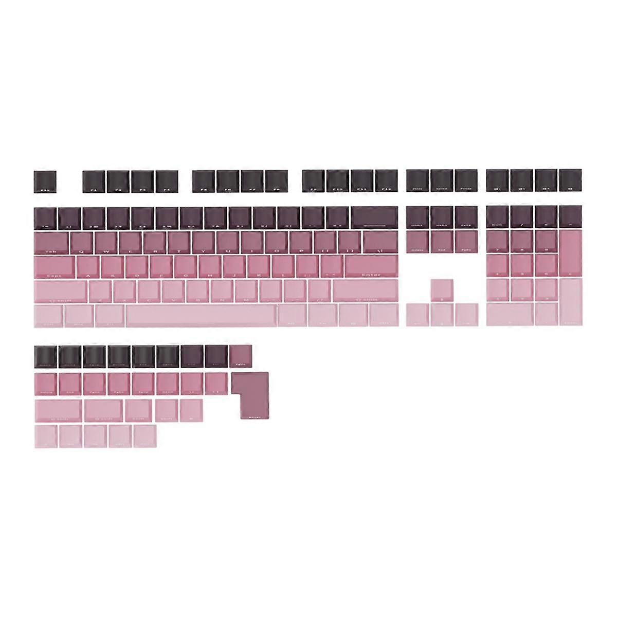 136 Keys -Profile PBT Keycaps Gradient  lucent Side Engraved Key Caps for Gaming Mechanical Keyboard C