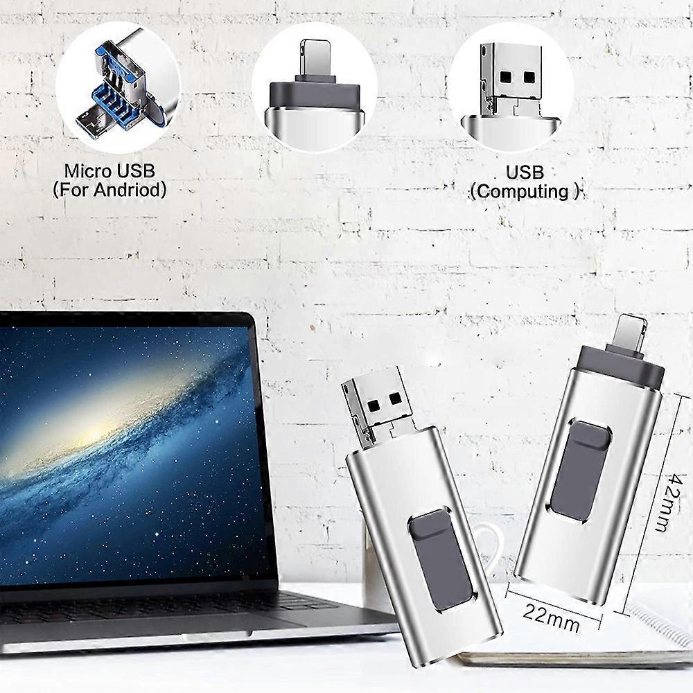 64GB Memory Stick USB 3.0 Flash Drive. Thumb Drive (64GB Silver) for Mobile Phones and Computers for File and Photo Storage