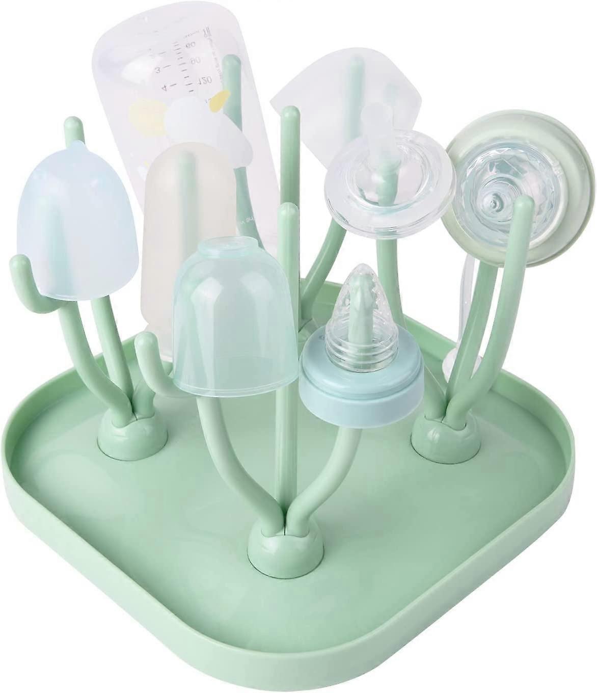 Baby Bottle Drying Rack,with Detachable Drip Traygreen)