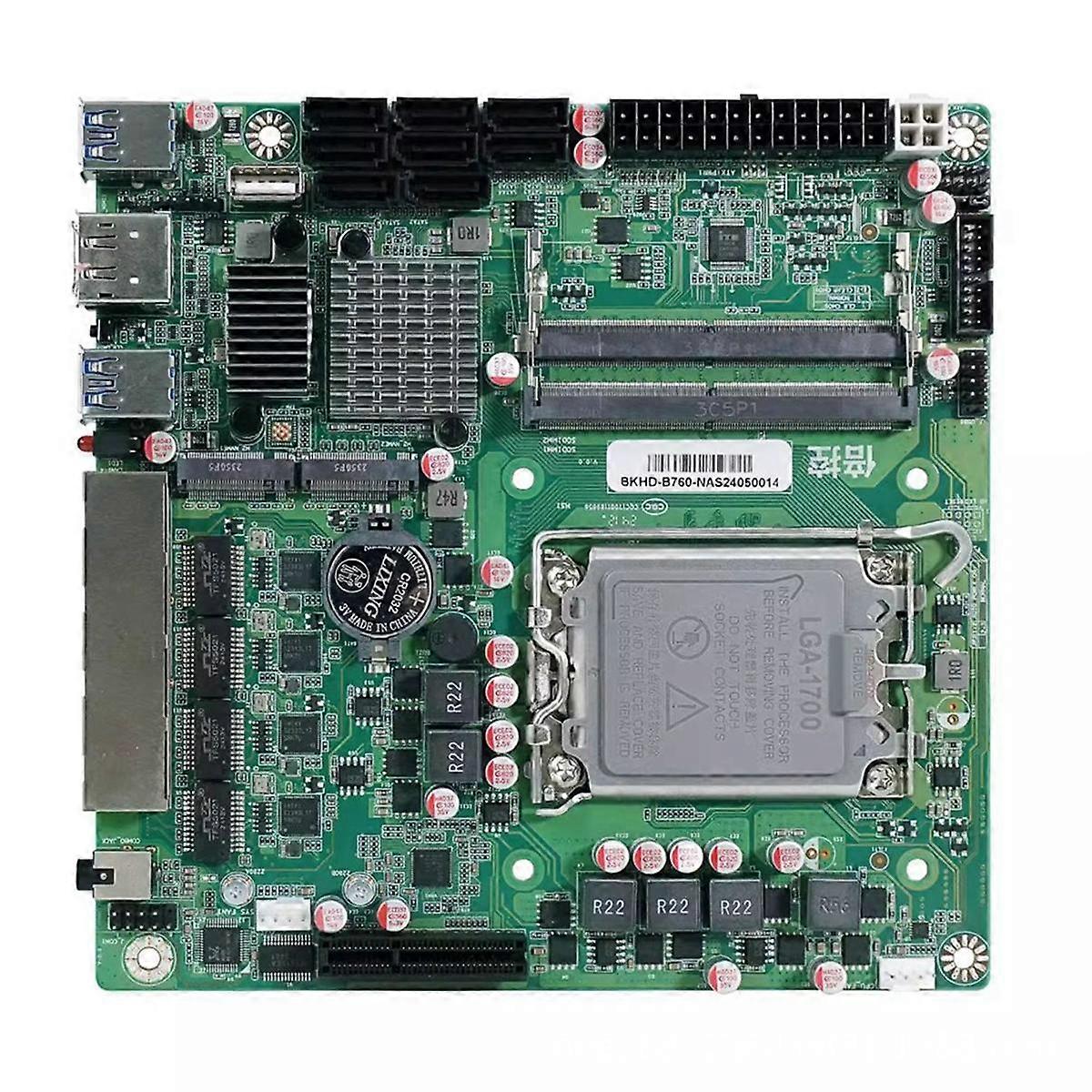 Mini ITX B760 NAS Scheda madre Home Processor LGA1700 CPU 2xDDR5 4xi226 2.5G 2xM.2 NVME 8xSATA Qnas Firewall Server