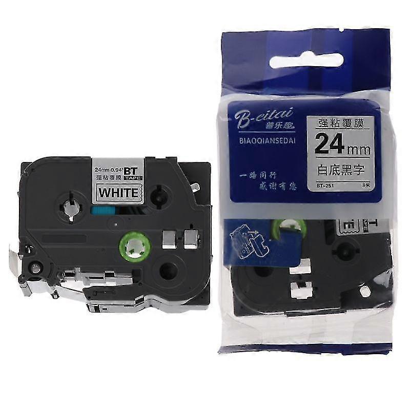 Black On White Label Tape Ruban Compatible For Brother Tape Tz251 Tze251 24mm