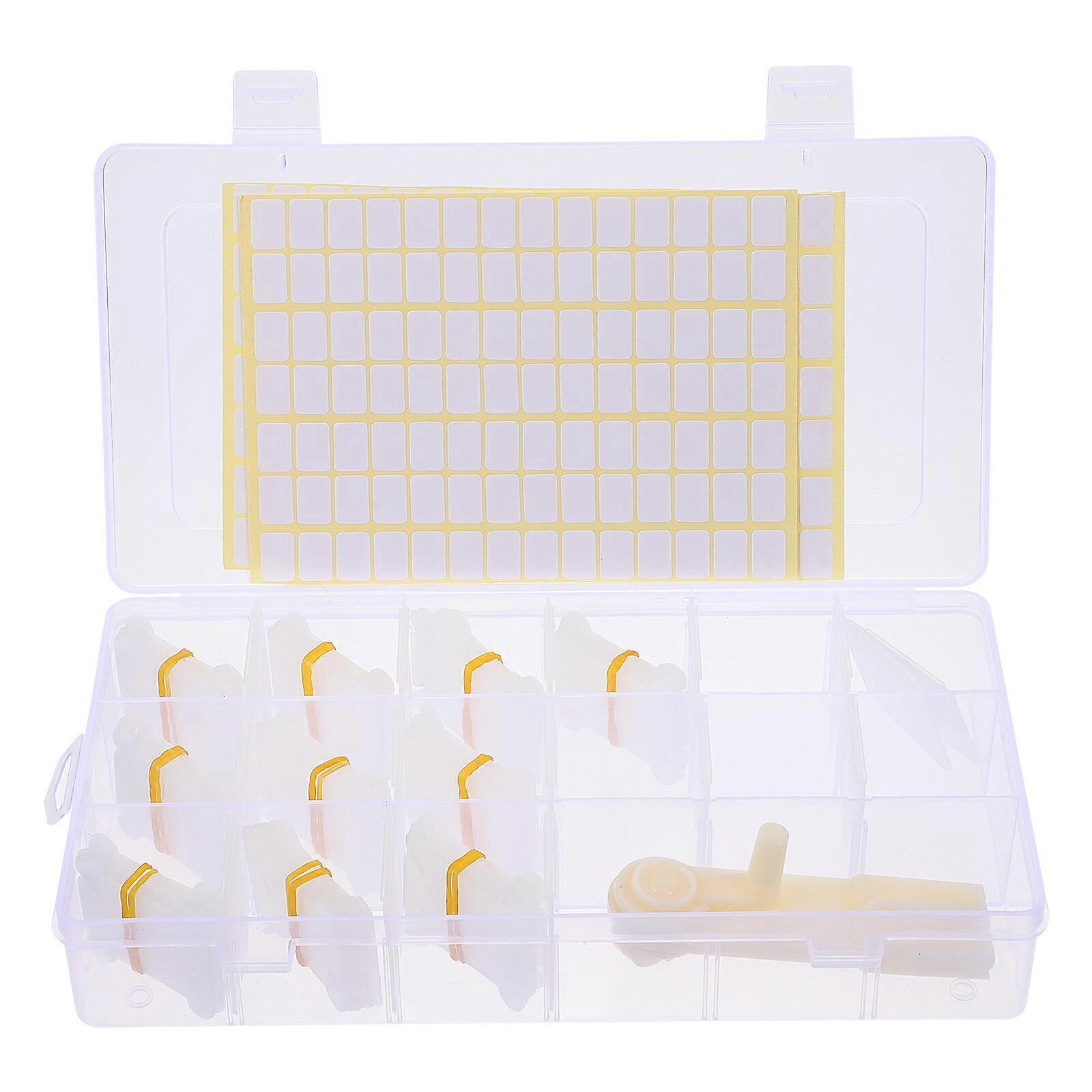 1 Set of  Cross Stitch Thread Organizer Box with Stickers Small Thread Bobbin