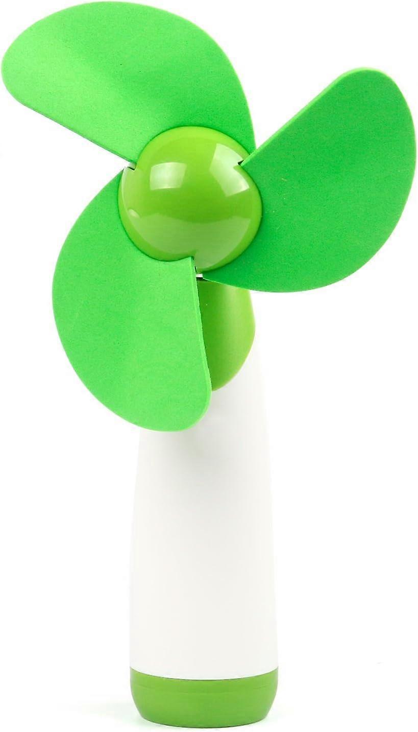 Handheld Soft Blade Fan Green Adjustable Head