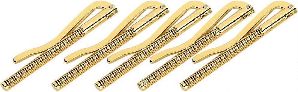 Wallet spring clips, 5 anti-rust galvanized steel high hardness spring wallets (gold)