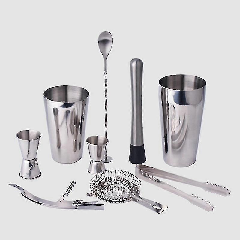 9pcs Stainless Steel Boston Shaker Professional Bartender Kit