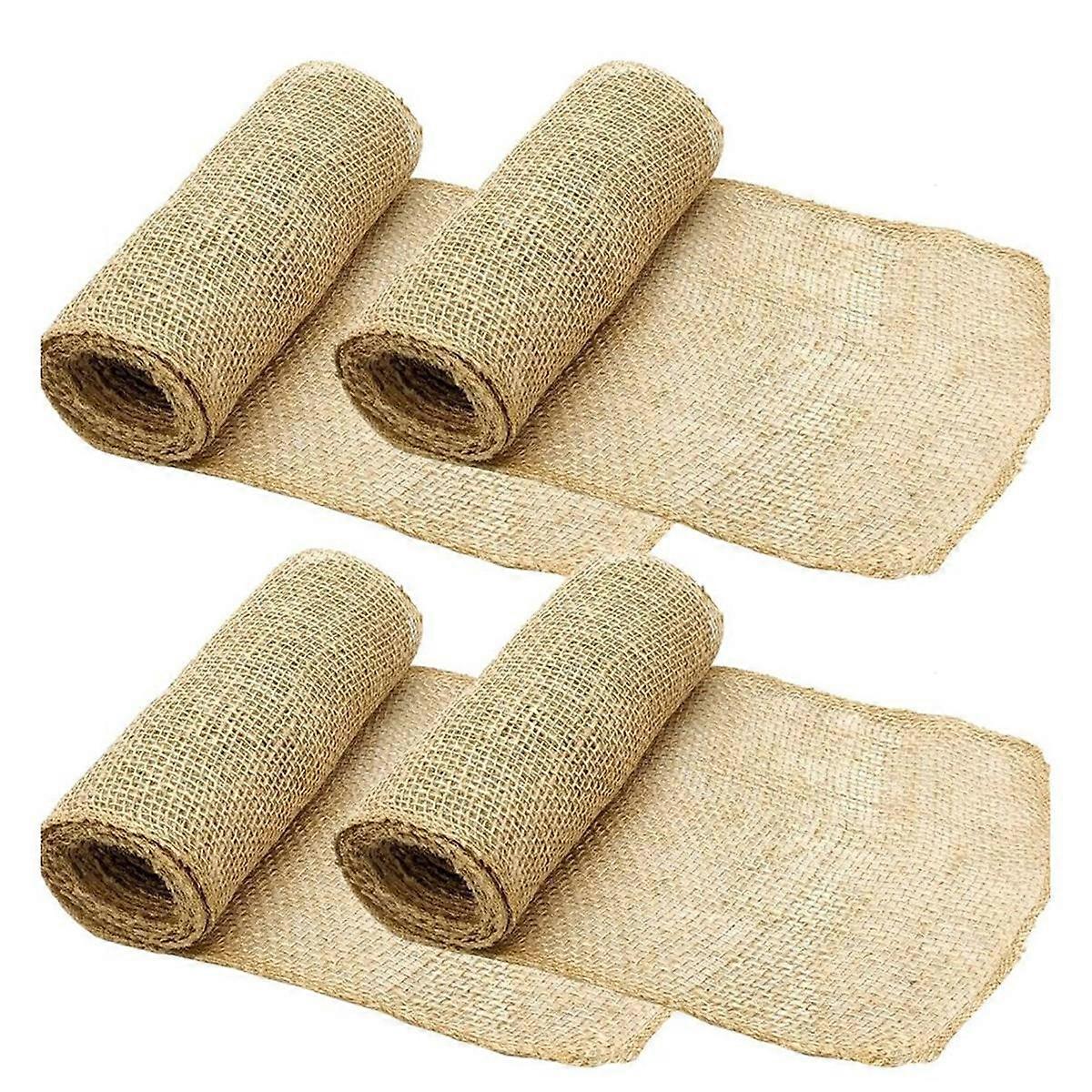 6Rolls Natural Burlap Tree Wrap, Burlap Fabric Tree Trunk Protector for Gardening Winter Keep Plant Warm 20x450cm