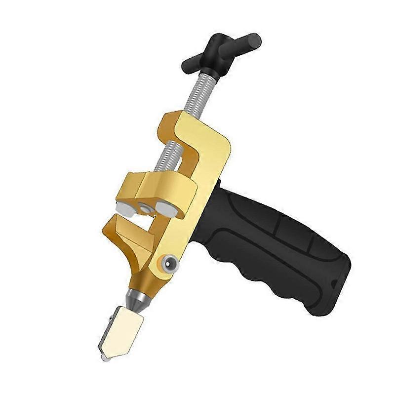 Ceramic Tile Cutter Hand Tools 1-piece Yellow Ceramic Tile Glass Cutter Two-in-one Cutting Open Tile Dicing Diy Tools