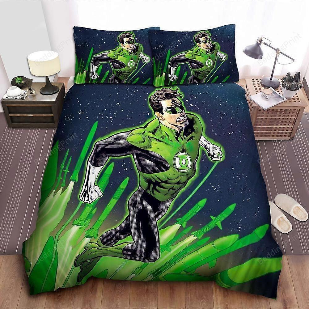 v1762 ملاءات سرير فانوس أخضر تحلق مع صواريخ غطاء لحاف ملاءات سرير ناعمة IU1762
