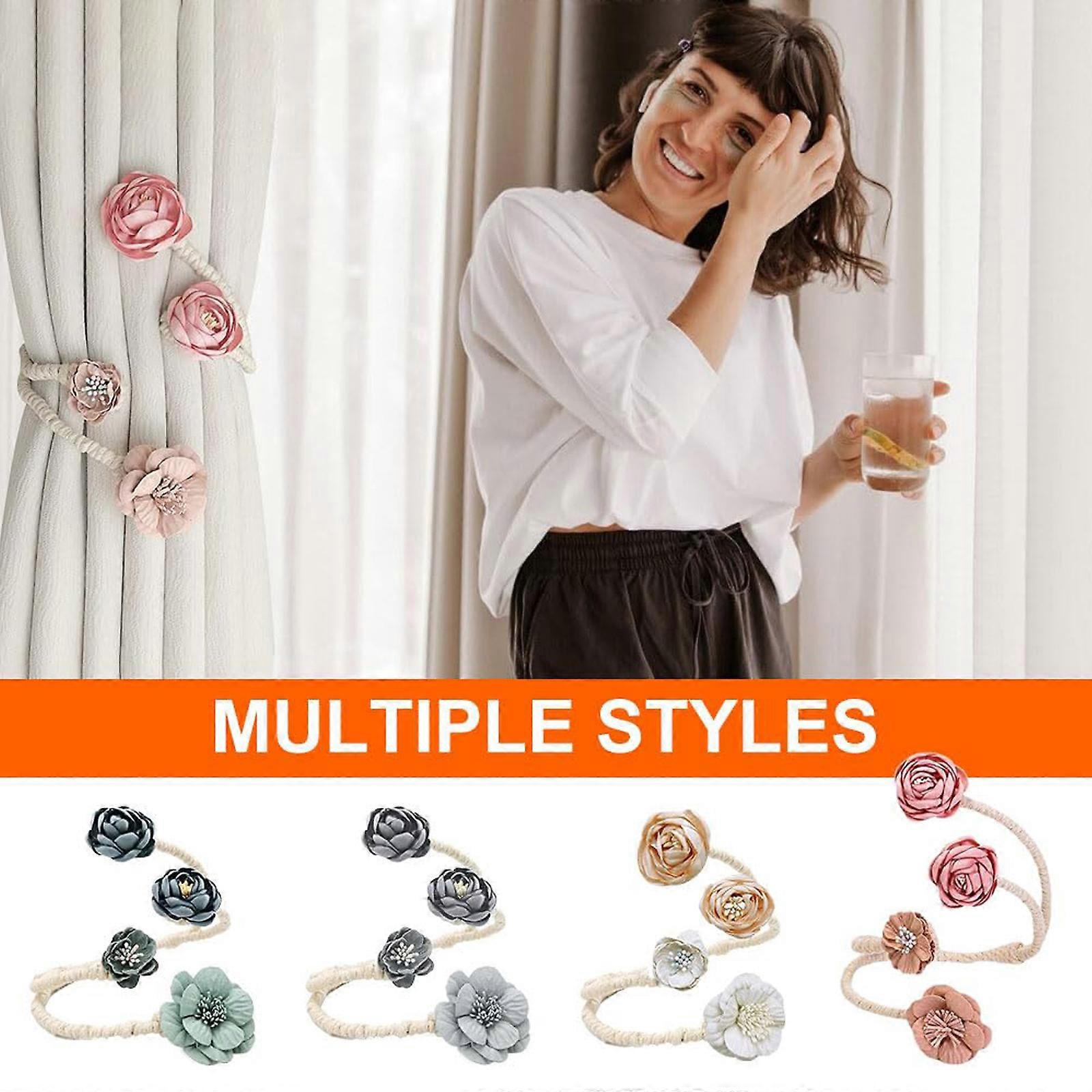 Flower Curtain Holdbacks Clips Simple Elegant Curtain Holders Boho ...