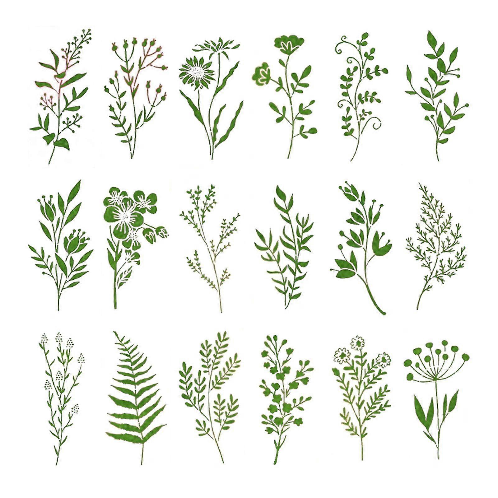 Fence Decoration Templates Natural Flower Stems with Stem Leaf Shapes Template Stencils DIY Projects Painting Templates