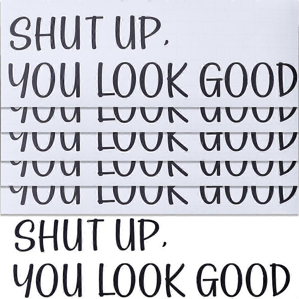 PVC Decorative Sticker Self Adhesive Wall Decorations Rectangle with Word Shut Up Pattern Black 233x87x0.2mm