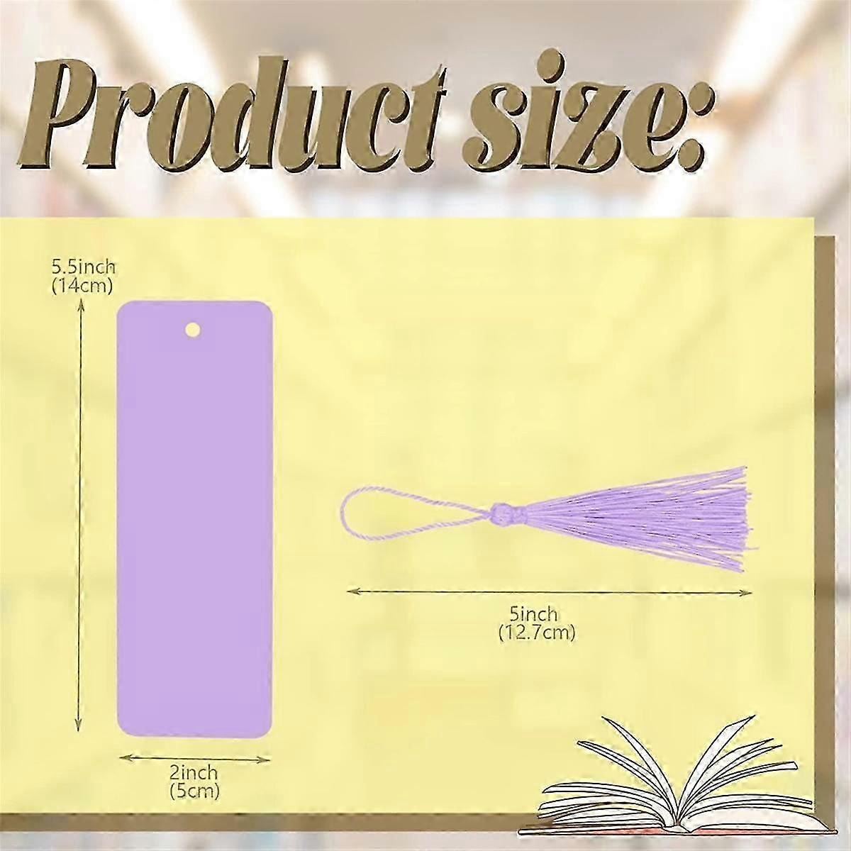 100 Pack Blank Color Bookmarks Cardstock With 100 Pcs Colorful Tassels, Craft Diy Paper Bookmarks For Diy Craft Projects