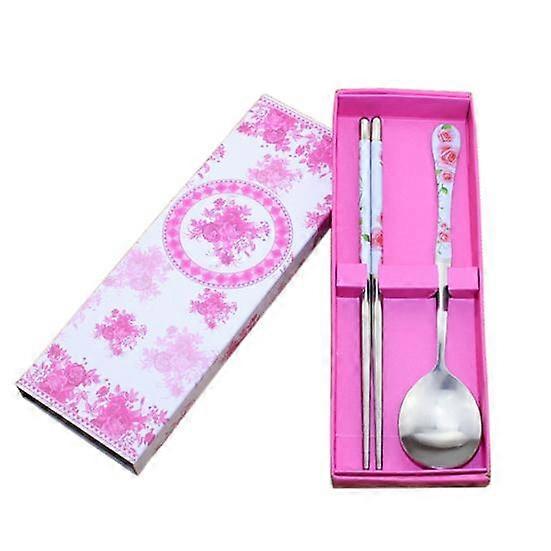 Chinese Style Elegant Non-slip Design Stainless Steel Chopsticks Spoon Gift Set