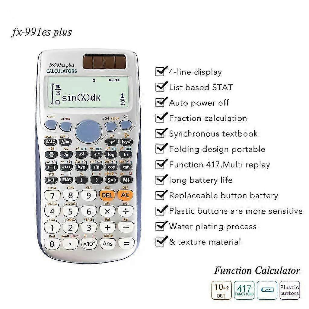 For Fx-991es Plus 1st Edit Functional Scientific 10+2digit Calculator Student